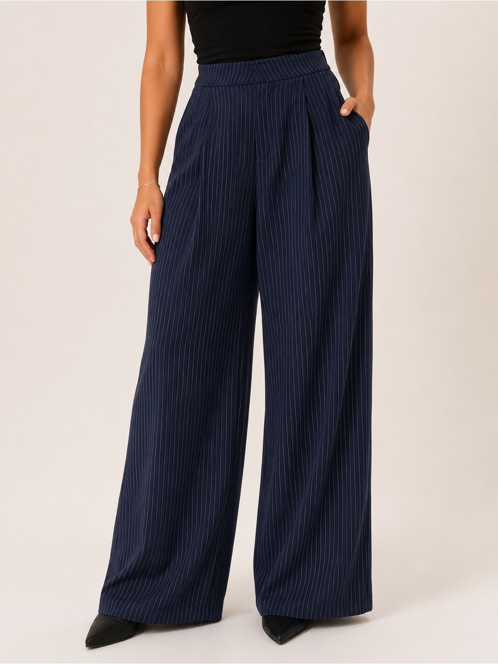 Princess Polly • NWT $95 Wide-Leg Pinstripe Pants W13” R13” I32”